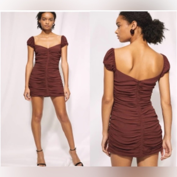 Aritzia Wilfred Veda Ruched Mini Dress Size 2 - Picture 2 of 8